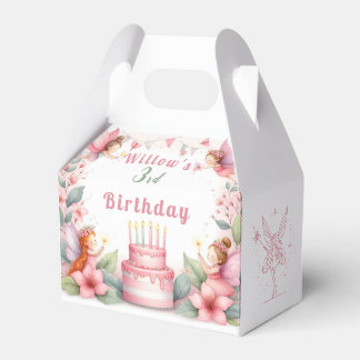 Enchanted Pink Fairy garden - Birthday Favor Box