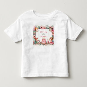 Enchanted Pink Fairy garden - Birthday Toddler T-shirt