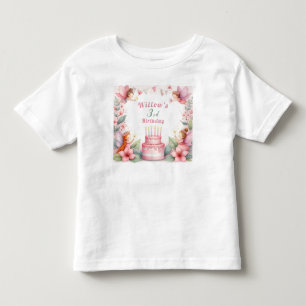 Enchanted Pink Fairy garden - Birthday Toddler T-shirt