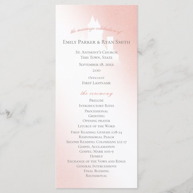 Enchanted Pink Fairy Tale Castle Wedding Program (Front)