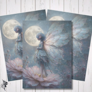 Enchanted Pink Fairy Watercolor Fantasy Decoupage Tissue Paper