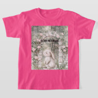 Enchanted Pink Floral Garden Bunny