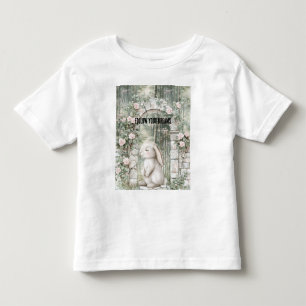 Enchanted Pink Floral Garden Bunny   Toddler T-shirt