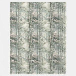 Enchanted Pink Floral Garden Fleece Blanket