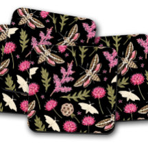 Enchanted Pink Moth & Floral | Moth Cork Coasters