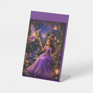 Enchanted Princess and Fairy Garden Castle Fantasy Pedestal Sign
