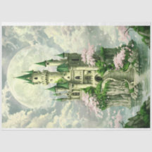 Enchanted Princess Castle in greens Tissue Paper