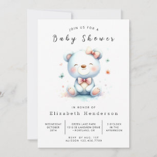 Enchanted Printable Bear Baby Shower Invitation