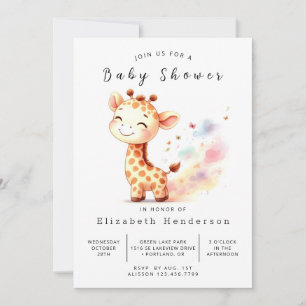 Enchanted Printable Giraffe Baby Shower Invitation