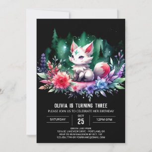 Enchanted Printable Wolf Birthday Invitation