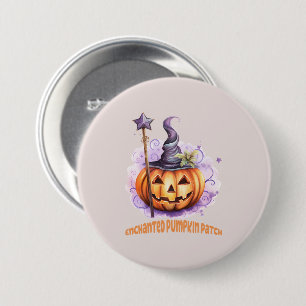 Enchanted Pumpkin Patch – Cute Jack-o’-Lantern 3 Inch Round Button