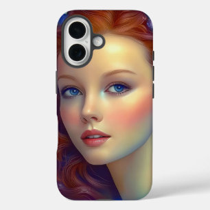 Enchanted Rainbow Hair Portrait iPhone 16 Case