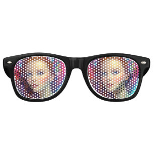 Enchanted Rainbow Hair Portrait Retro Sunglasses