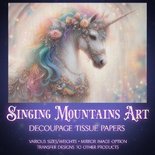 Enchanted Rainbow Unicorn Craft Decoupage Tissue Paper