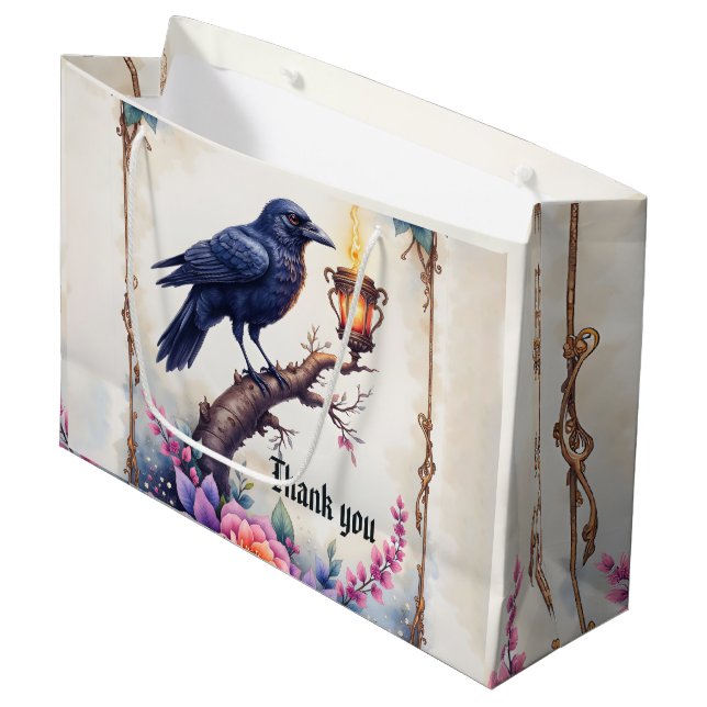 Enchanted Raven Wedding Collection Large Gift Bag (Front Angled)