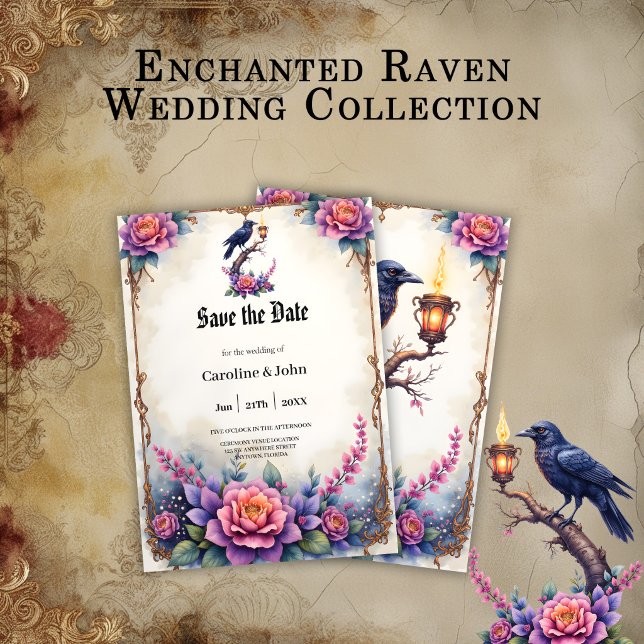 Enchanted Raven Wedding Collection  Save The Date (Creator Uploaded)