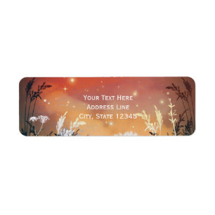 Enchanted Red Evening Sky Stars & Foliage Wedding