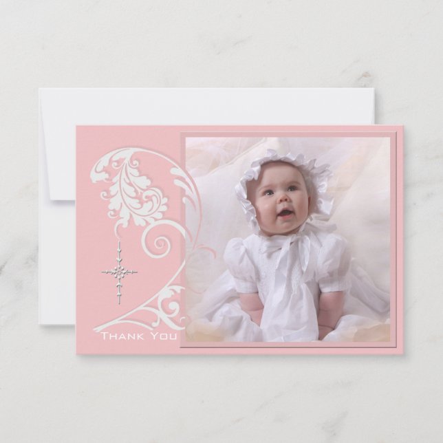 Enchanted Religious Photo Thank You Card (Front)