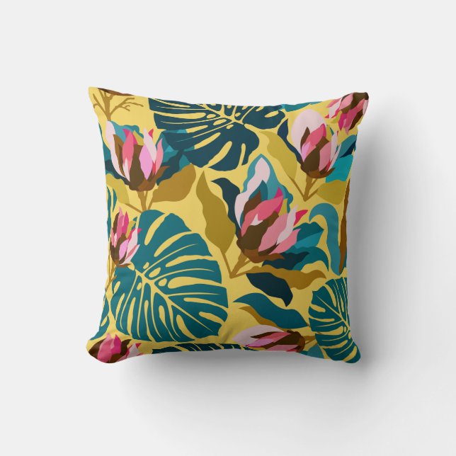 Enchanted Rose Arches Throw Pillow (Front)