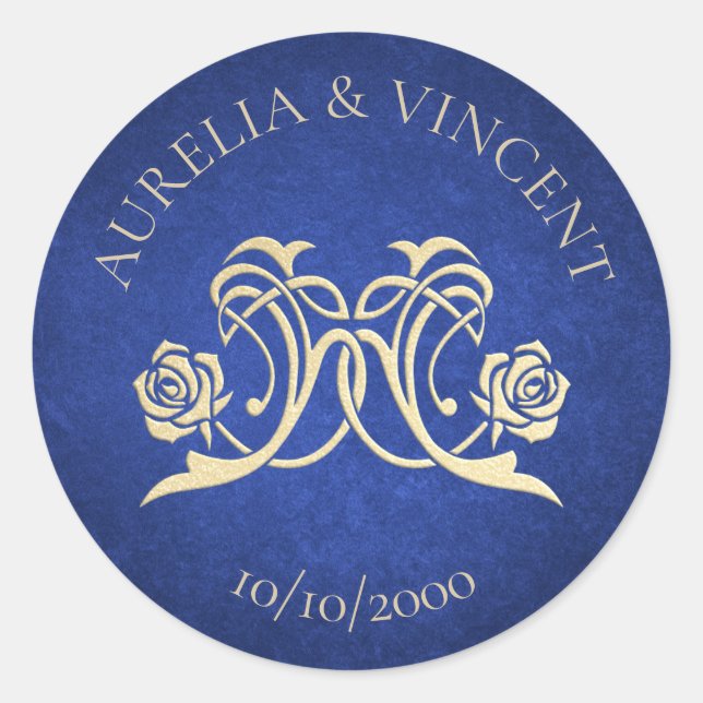 Enchanted Rose Castle Wedding Classic Round Sticker (Front)