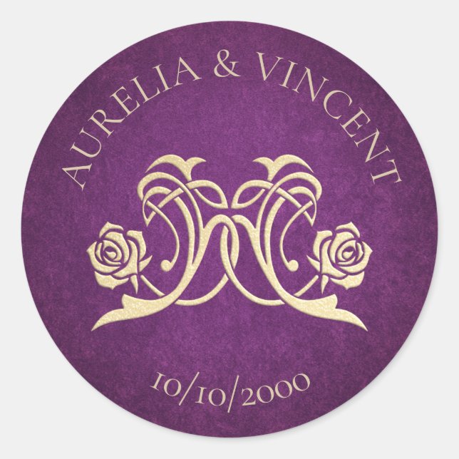 Enchanted Rose Castle Wedding Classic Round Sticker (Front)