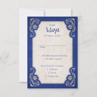 Enchanted Rose Castle Wedding RSVP Card