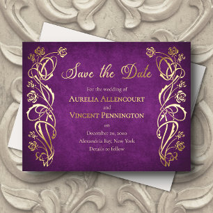 Enchanted Rose Castle Wedding Save the Date Card
