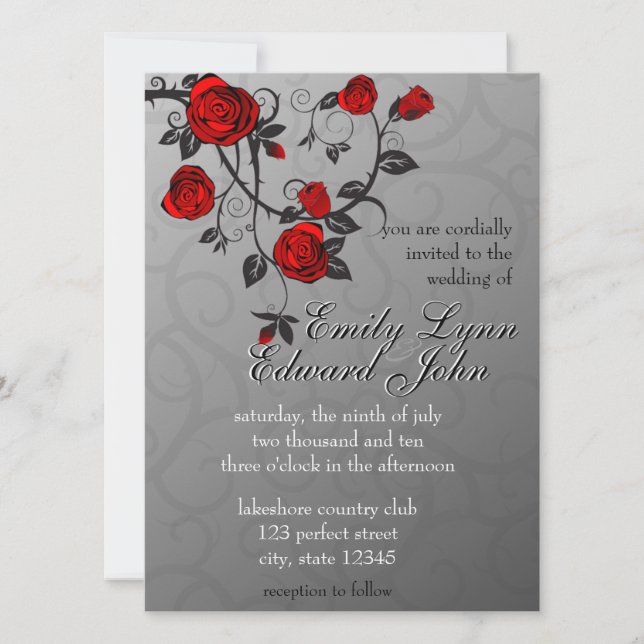 Enchanted Roses Wedding Invitation (Front)