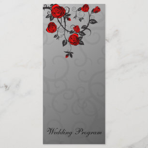 Enchanted Roses Wedding Program Card