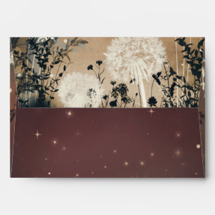 Enchanted Rustic Night Sky Stars & Foliage Wedding Envelope
