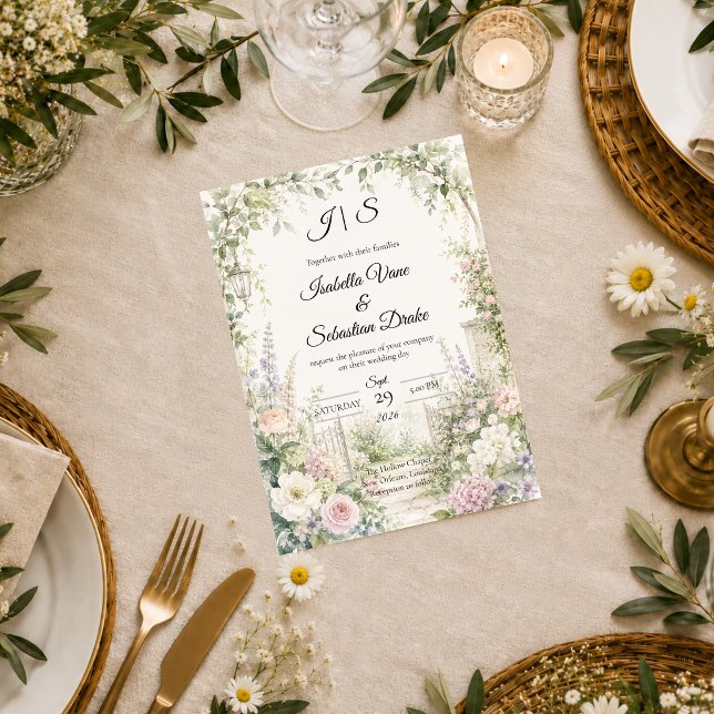 Enchanted Secret Garden Elegance Wedding  Invitation (Creator Uploaded)