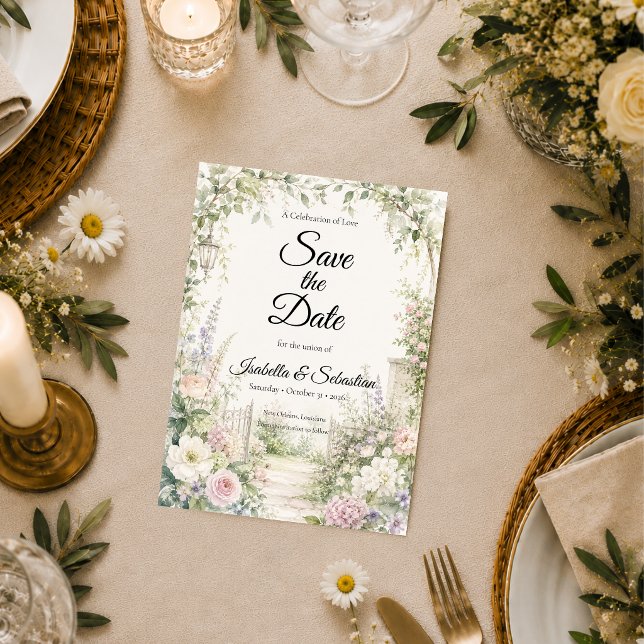 Enchanted Secret Garden Elegance Wedding Save The Date (Creator Uploaded)