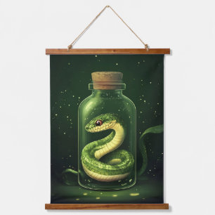 Enchanted Serpent in a Glass Jar Hanging Tapestry