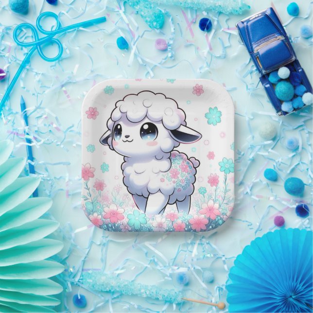 Enchanted Sheep Baby Shower Paper Plate (Party)