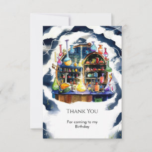 Enchanted Simple Chemistry Scientist Birthday Thank You Card
