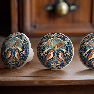 Enchanted Sparrow Serenade Ceramic Knob Pull