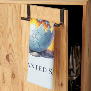 Enchanted Spills Blue Dragon Kitchen Towel