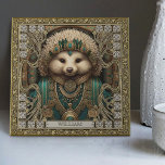 Enchanted Spirit Hedgehog Personalized Jewels Tile<br><div class="desc">Experience the enchantment of the animal kingdom brought to life with this one-of-a-kind ceramic tile. The "Enchanted Spirit Hedgehog" is an artistic exploration of ancient tribal symbolism combined with a modern punk aesthetic. Cast in warm shades of dark green, brown, gold, and dark aquamarine, this tile takes inspiration from the...</div>