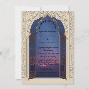 Enchanted Starry Night Moroccan Arch Wedding  Invitation