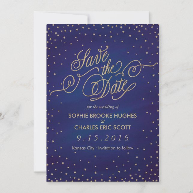 Enchanted Stars Save the Date Card (Front)