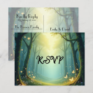 Enchanted Sunlit Summer Grove RSVP Postcard
