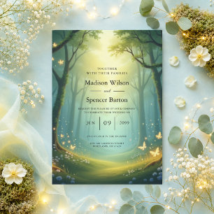 Enchanted Sunlit Summer Grove Wedding Invitation