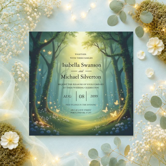 Enchanted Sunlit Summer Grove Wedding Invitation (Creator Uploaded)