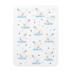 Enchanted Swan Lake Fairy Tale Crowned Swan Magnet