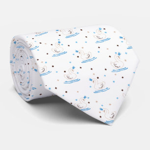 Enchanted Swan Lake Fairy Tale Crowned Swan Tie