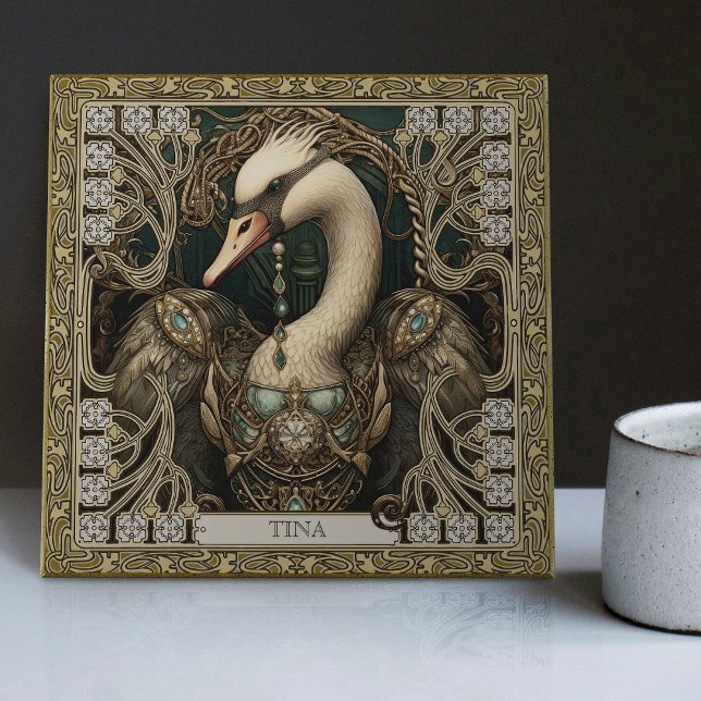 Enchanted Swan Spirit Totem Personalizable Tile (Creator Uploaded)