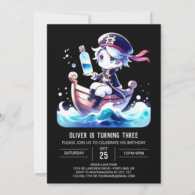 Enchanted Template Pirate Birthday (Front)