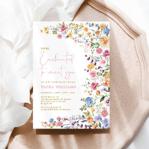 Enchanted to Meet You: Wildflower Girl Baby Shower Invitation