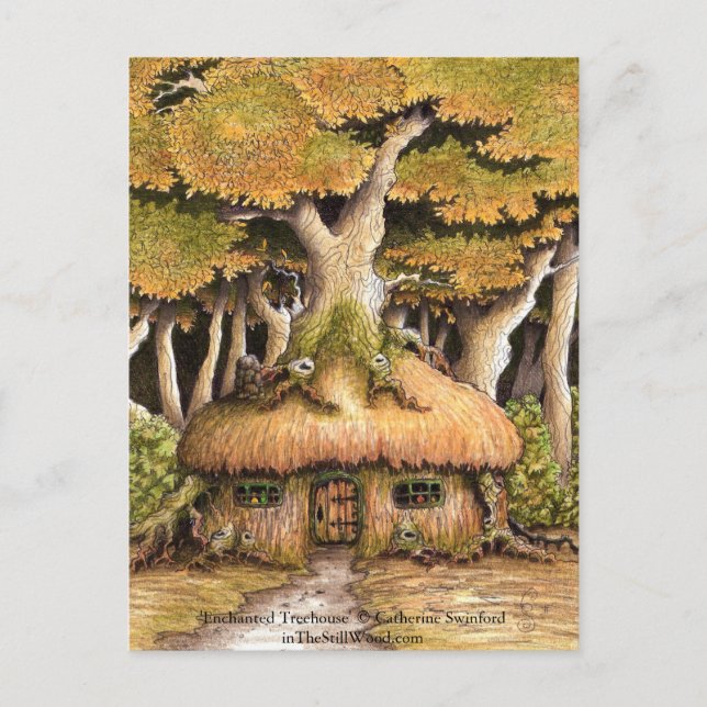 'Enchanted Treehouse' collectable postcard (Front)
