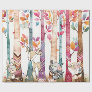 Enchanted Tribal Forest Animals Wrapping Paper